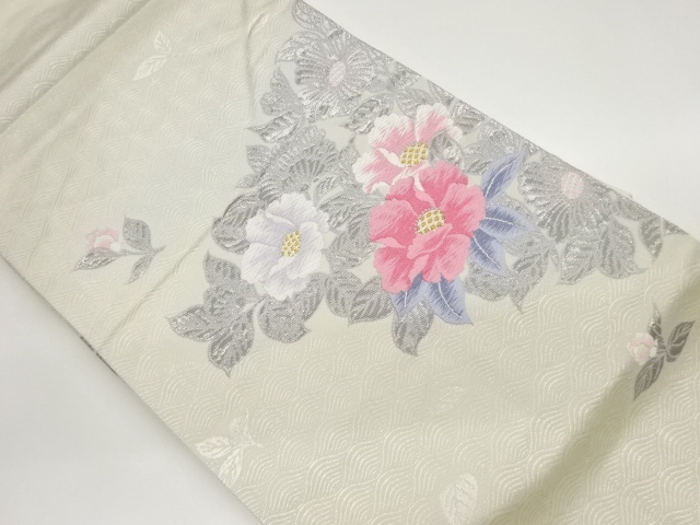 花模様織出し名古屋帯